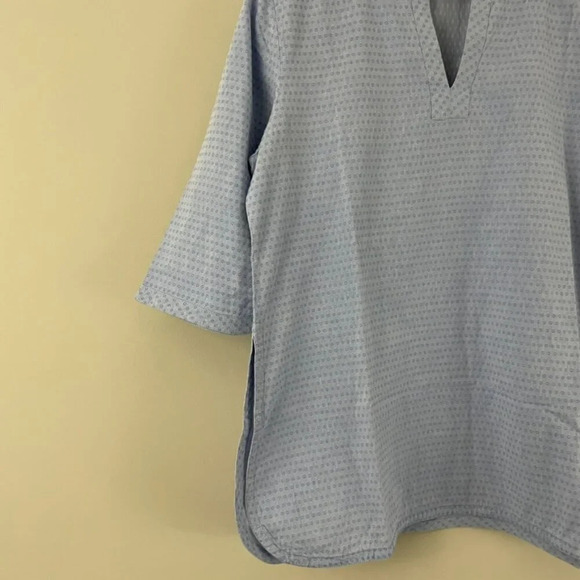 Rungolee Blue Diamond Embroidered Cotton Tunic Top Size Medium - Picture 4 of 5